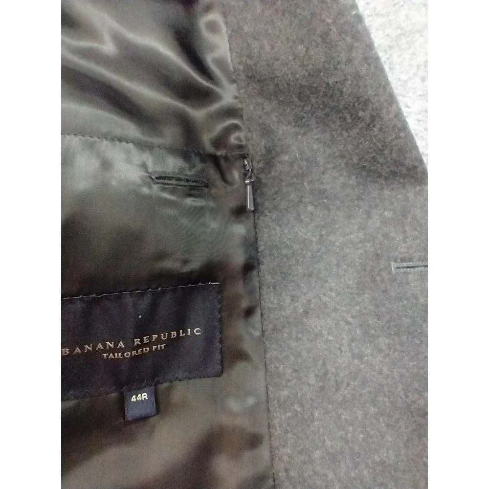 Banana Republic Mens 44R Gray Wool Bld Military Field Blazer Tailored Fit Jacket